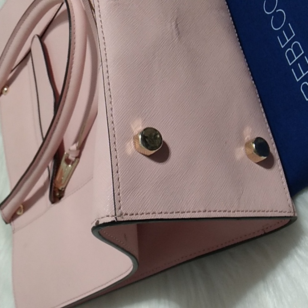 (#30) SALE! Rebecca Minkoff Pink Saffiano Leather Tote/Shoulder Bag W DB - Picture 12 of 16